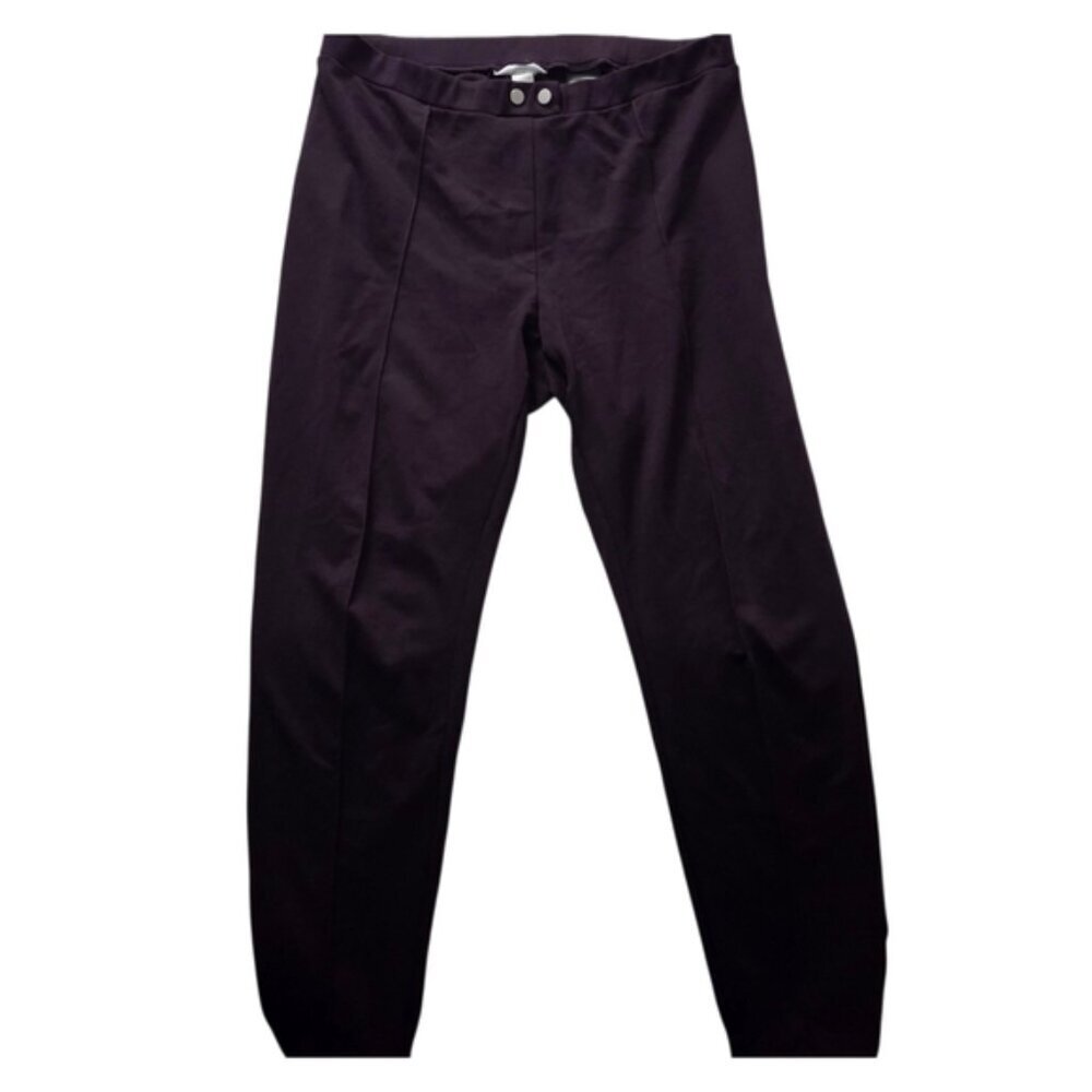 H&M Ponte Knit Pintuck Pull-On Pants Plum Purple Large